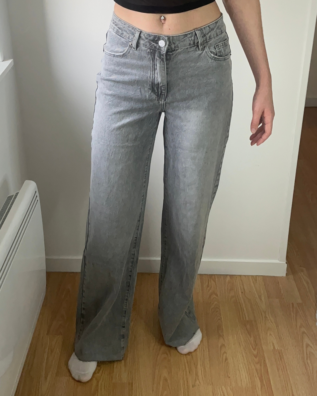 NOUVEAU - Jean ultra long gris