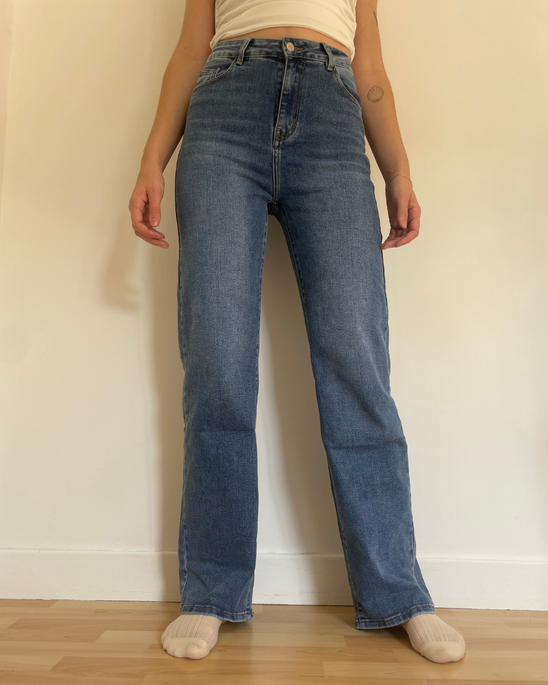 Jean extra long bleu grandes tailles