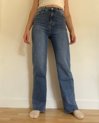 Jean extra long bleu grandes tailles