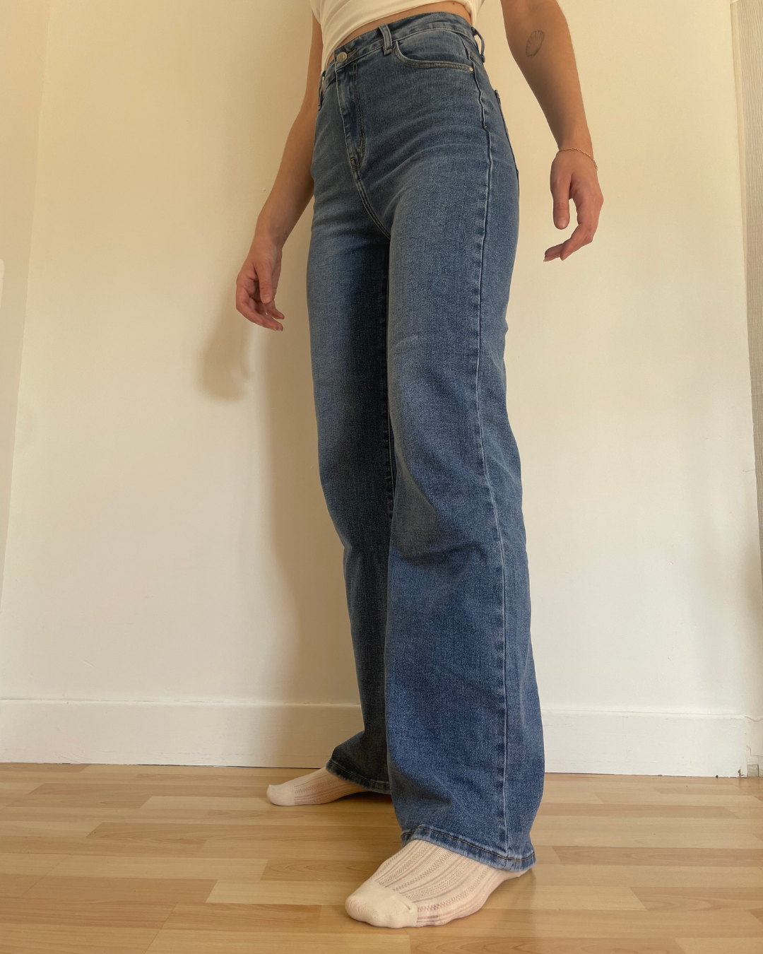 Jean extra long bleu grandes tailles