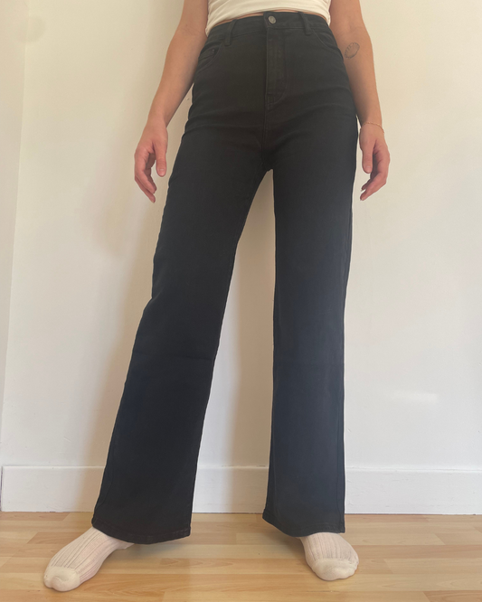 Jean extra long noir grandes tailles