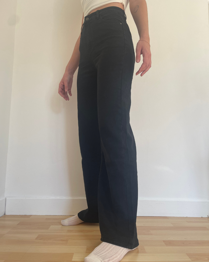 Jean extra long noir grandes tailles