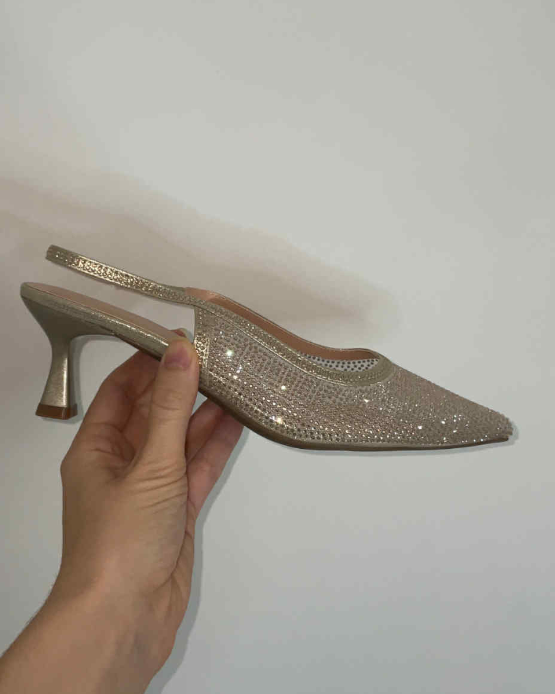 Escarpins strass dorés grandes pointures