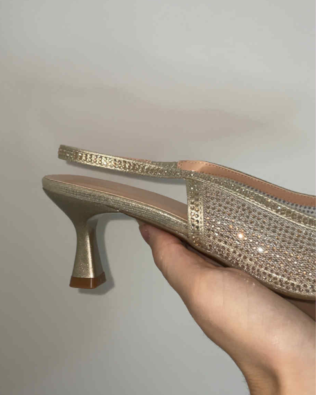 Escarpins strass dorés grandes pointures