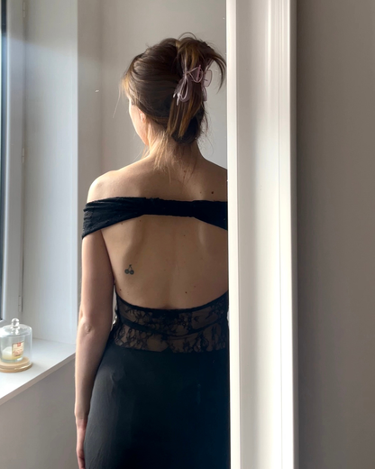 Robe de soirée dentelle extra longue