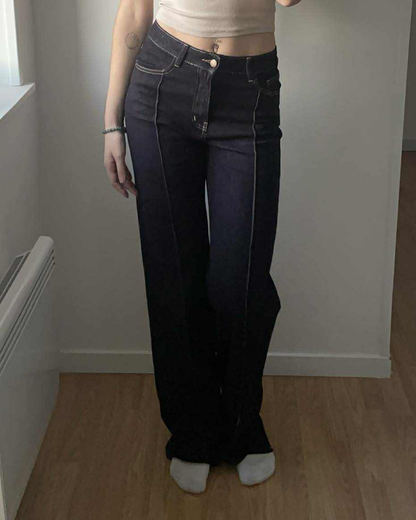 Jean ultra long brut ourlets