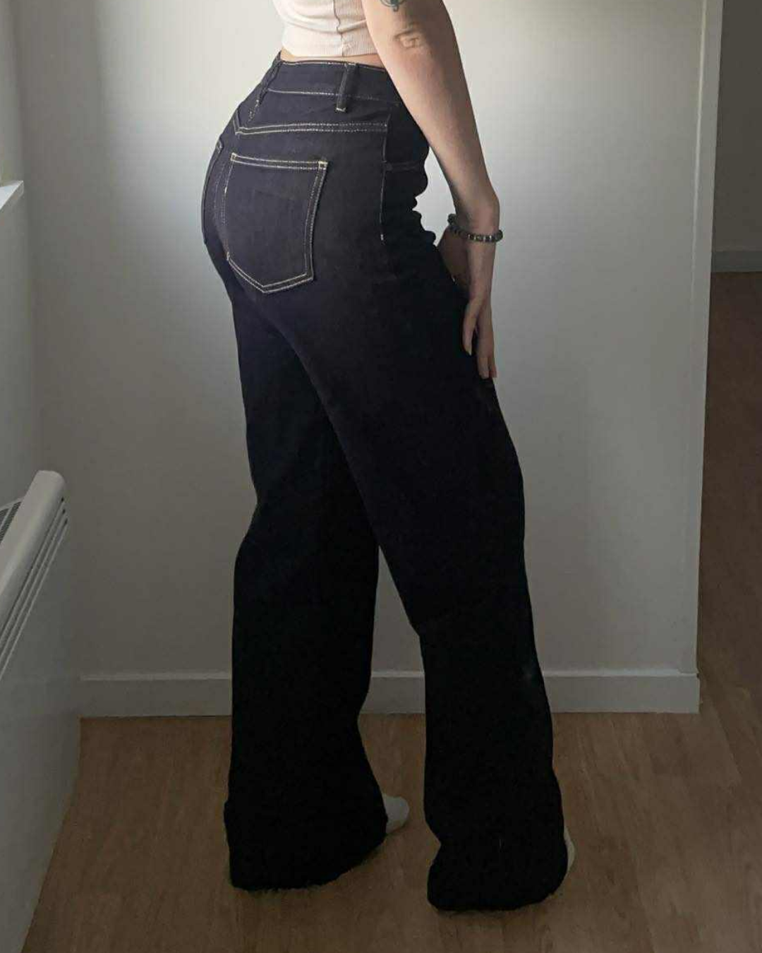 Jean ultra long brut ourlets