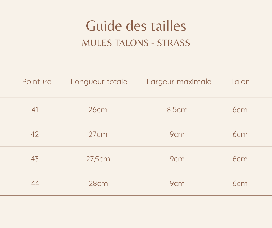 Mules strass à talons