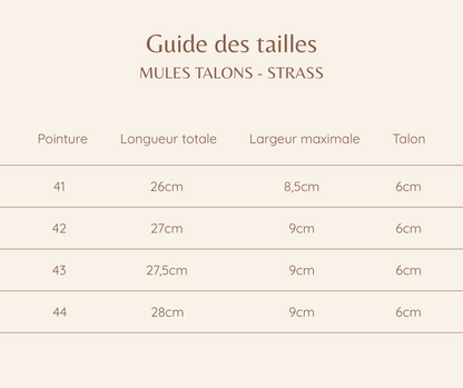 Mules strass à talons