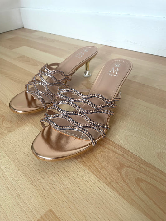 Mules strass à talons
